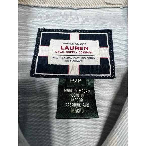 LAUREN Naval Supply Company P/S Cotton Blue Button Up Boat Sail Shirt Jacket - Picture 4 of 8